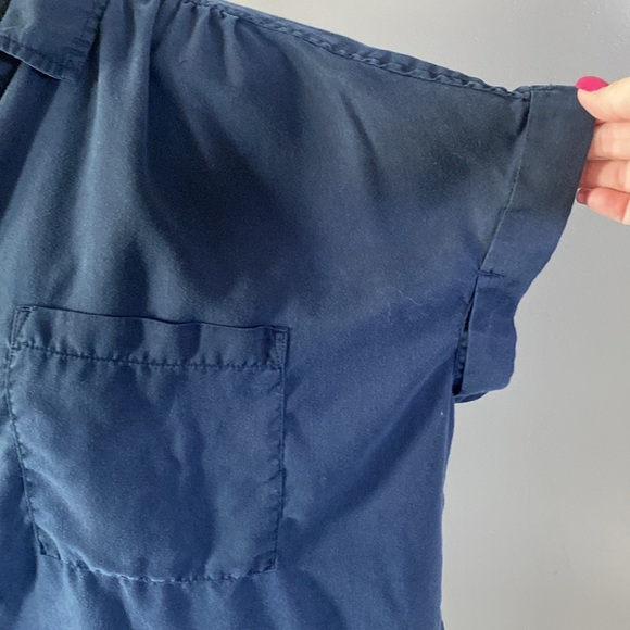 Style & Co Relaxed Fit Navy Blue Button Down Shirt Short Cuffed Sleeves Sz XL - Picture 2 of 6